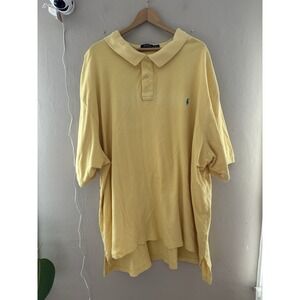 Polo Ralph Lauren Mens Short Sleeve Polo Size 6XB Yellow Preppy Office Golf